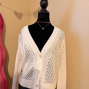 Elegant Cream Knit Women's Sweater